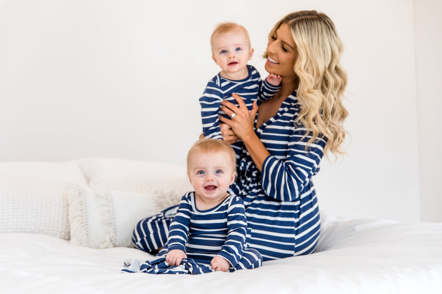 Mummy Robe Cardi - Blue Stripe - Baby Luno
