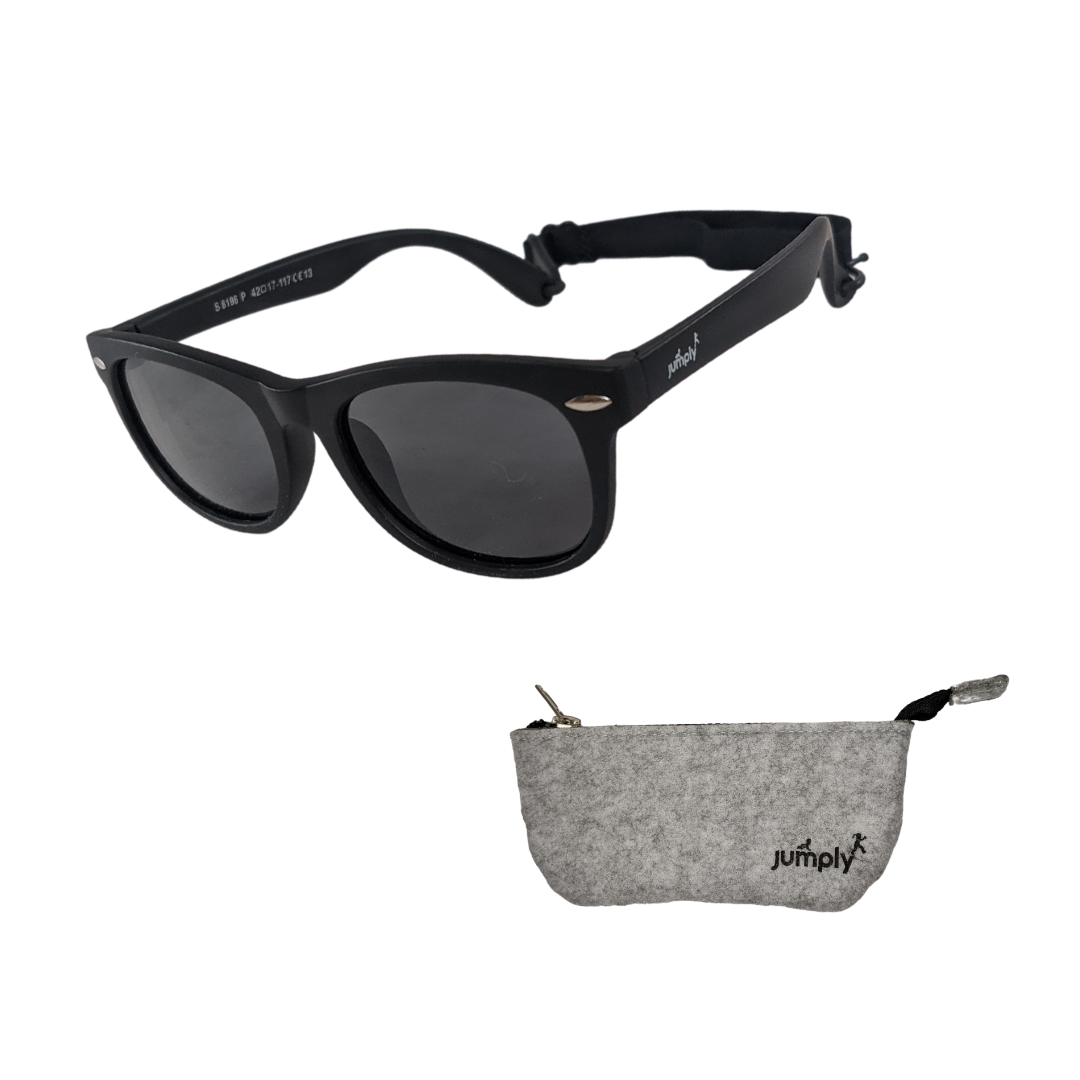 Baby & Toddler Flex-Frame Sunglasses Polarized UV400 With Strap - Black