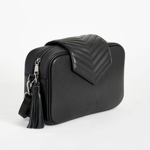 Baby Bag/Pram Organiser- Baebina Crossbody Leather Black