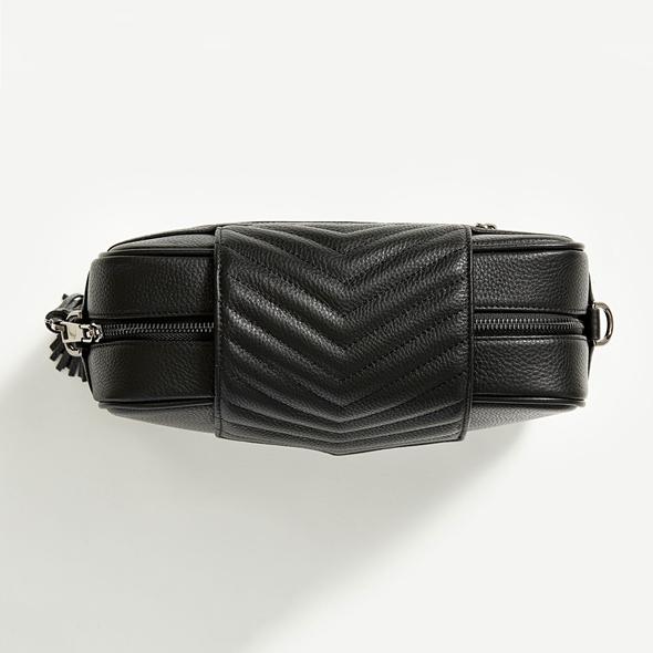 Baby Bag/Pram Organiser- Baebina Crossbody Leather Black