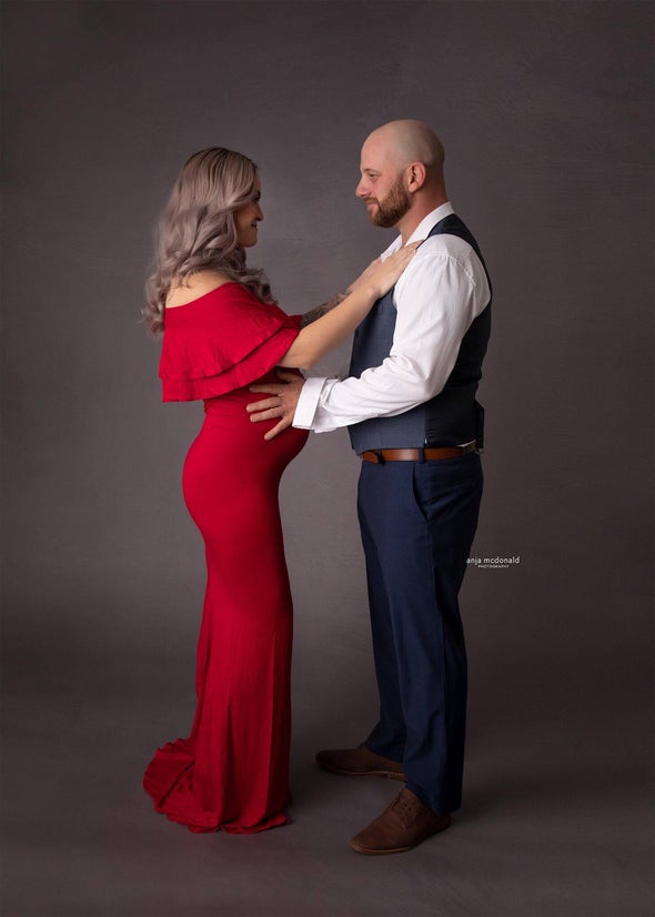 Maternity Gown Dress Monaco Double Frill Bloom Maternity baby