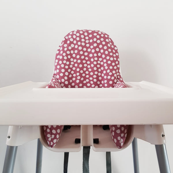 High Chair Cushion Cover - Pink Dots