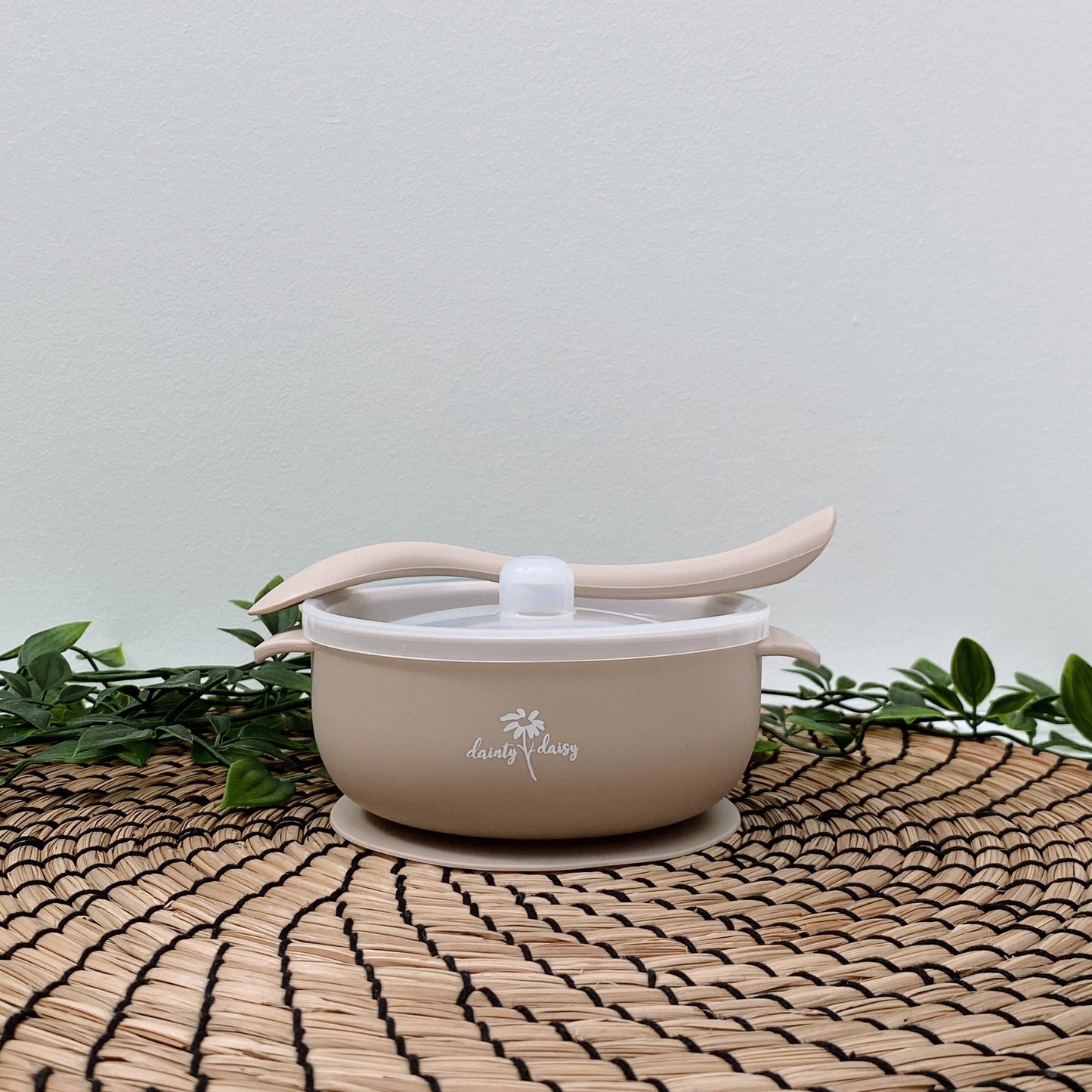 Stickie Bowl with Lid & Spoon Set - Beach Sand