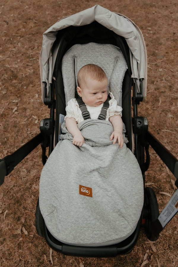 baby luno LITE (Summer) Footmuff Pram Liner - Grey Marle
