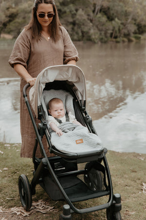 baby luno LITE (Summer) Footmuff Pram Liner - Grey Marle