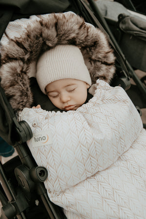 baby luno Nordic Footmuff Pram Liner - White Gold