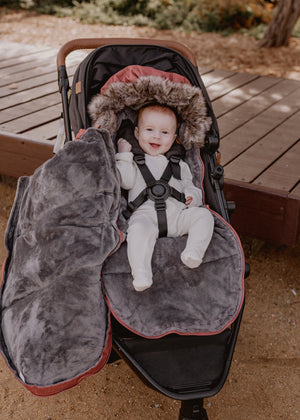 baby luno Nordic Footmuff Pram Liner - Terracotta (PRE-ORDER)