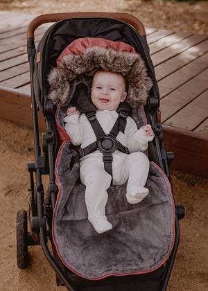 baby luno Nordic Footmuff Pram Liner - Terracotta (PRE-ORDER)