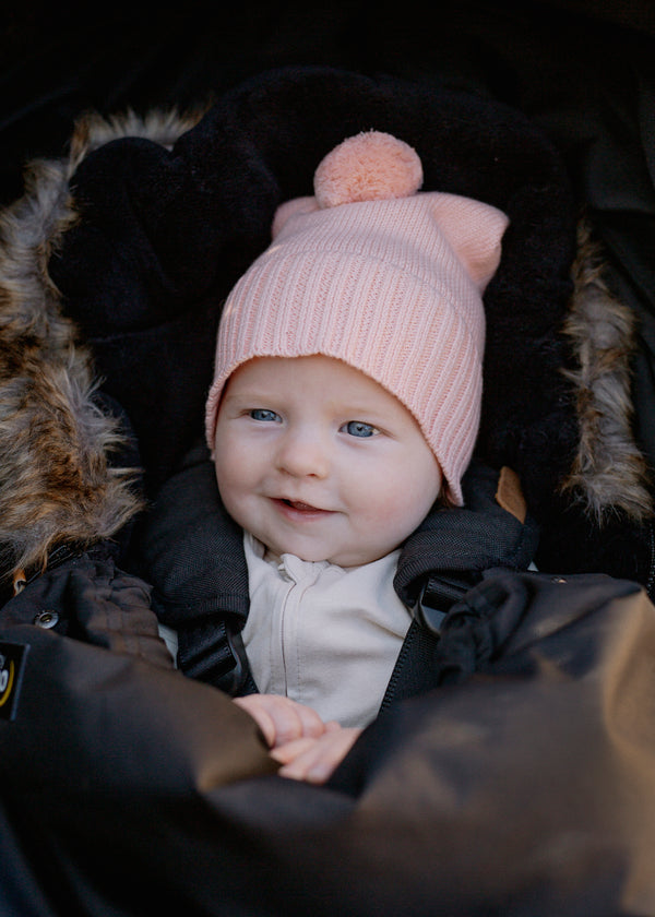 baby luno 100% Cotton Knit Beanie - Soft Blush Pink