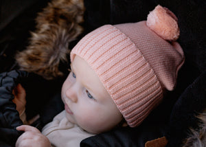 baby luno 100% Cotton Knit Beanie - Soft Blush Pink