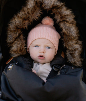 baby luno 100% Cotton Knit Beanie - Soft Blush Pink