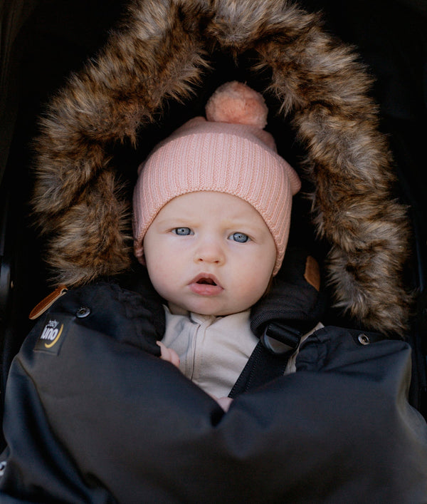 baby luno 100% Cotton Knit Beanie - Soft Blush Pink