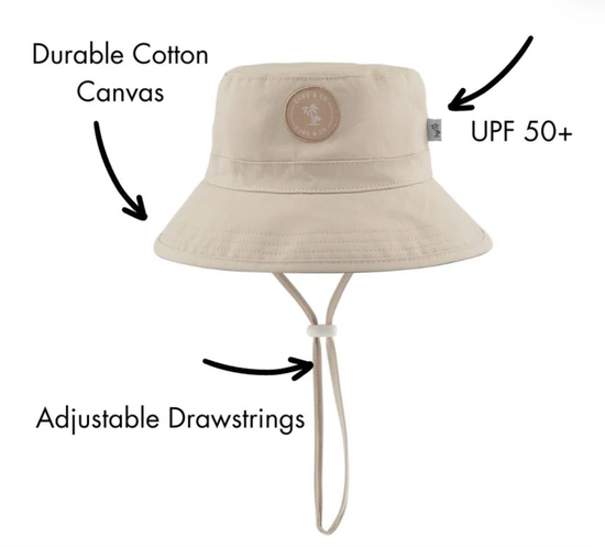 Kids Bucket Hat UPF50+ Taupe (1-7 years)