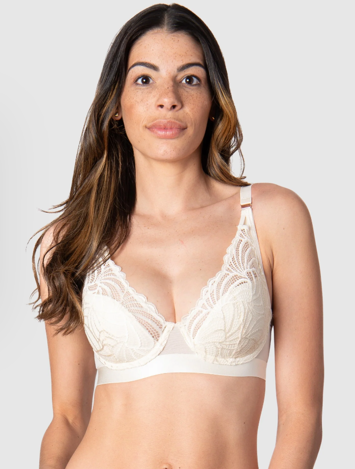 Nursing Bra - Warrior Plunge Flexiwire Hotmilk Ivory