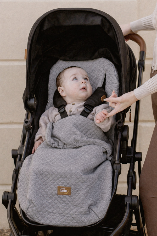 baby luno LITE (Summer) Footmuff Pram Liner - Grey Marle