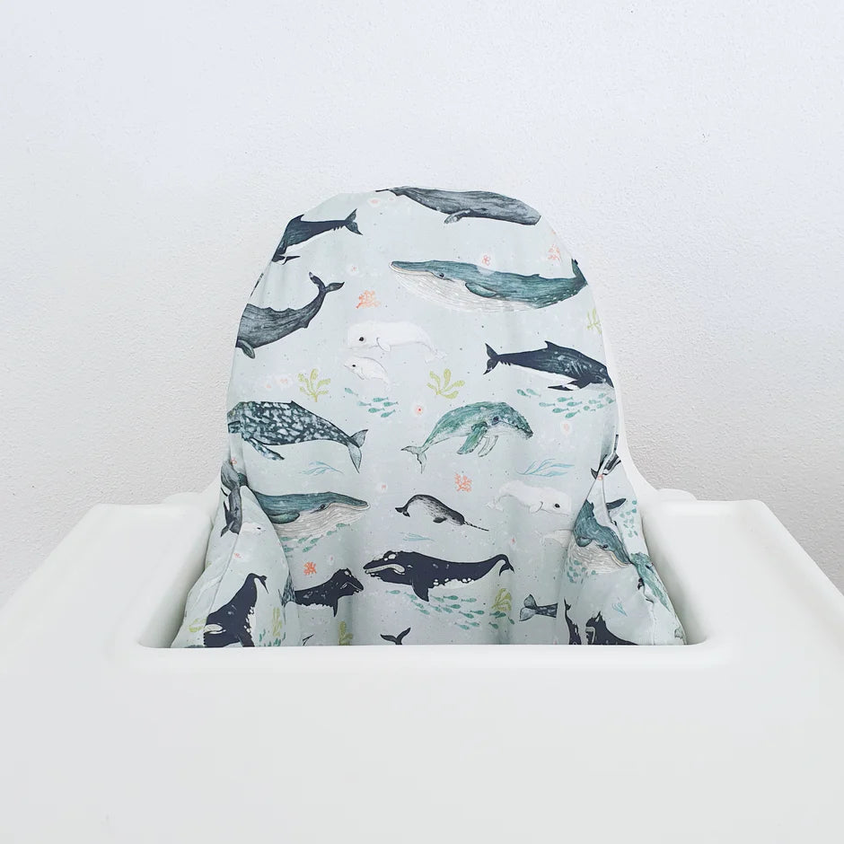 High Chair Cushion Cover - Whales