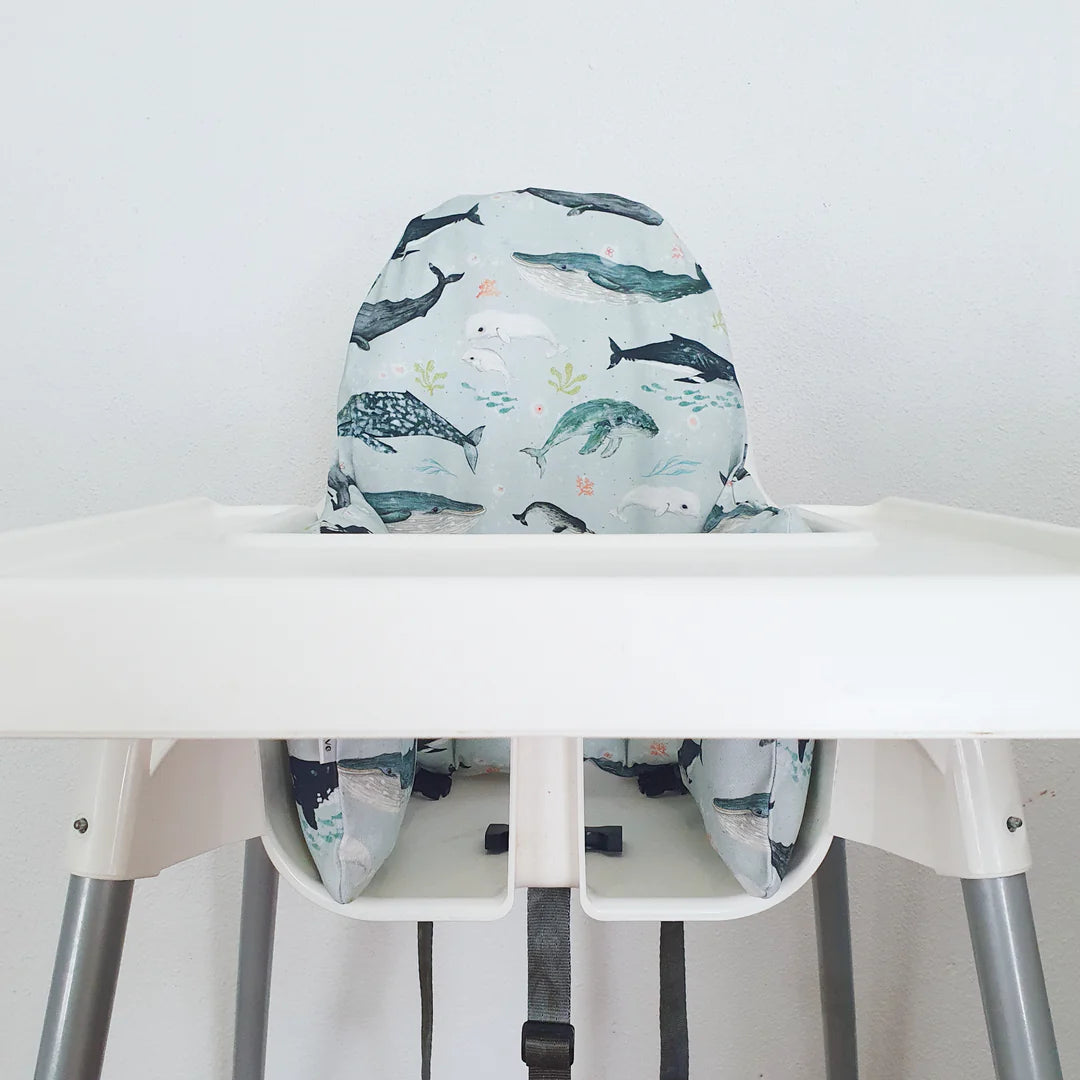 High Chair Cushion Cover - Whales