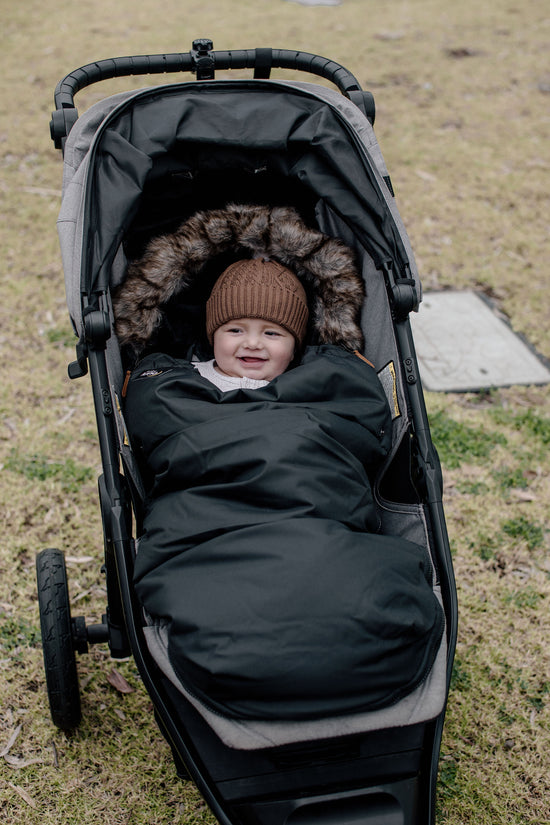Load image into Gallery viewer, baby luno Nordic Footmuff Pram Liner - Classic Black
