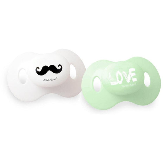 Load image into Gallery viewer, Dummy - Moustache LOVE 2-pack - Baby Luno
