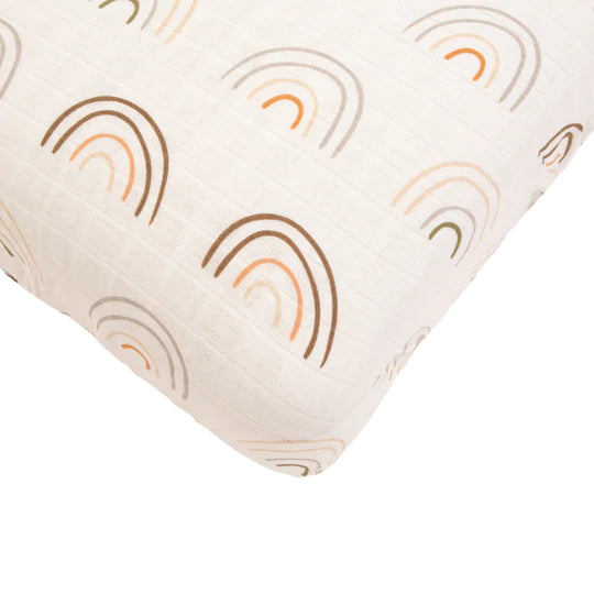 Load image into Gallery viewer, Baby Bamboo Cotton Fitted Cot Sheet - Rainbow
