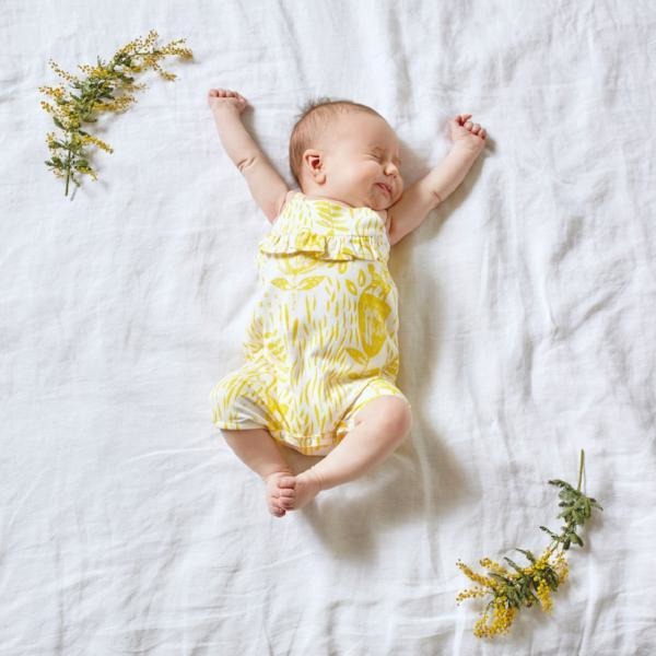 Baby Playsuit - Mellow Yellow Ruffle Singlet Strap - Baby Luno