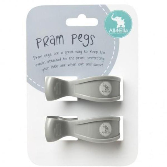 Pram Pegs 2-pack - Grey - Baby Luno