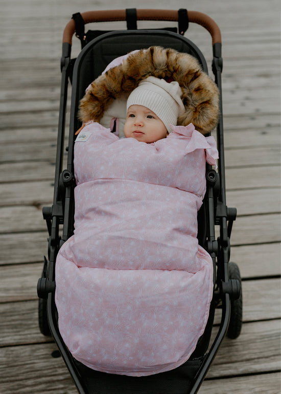 Load image into Gallery viewer, baby luno Nordic Footmuff Pram Liner - Pink Feather
