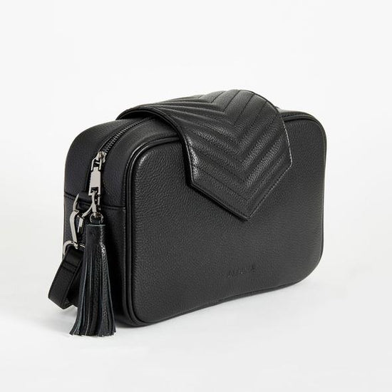 Load image into Gallery viewer, Baby Bag/Pram Organiser- Baebina Crossbody Leather Black
