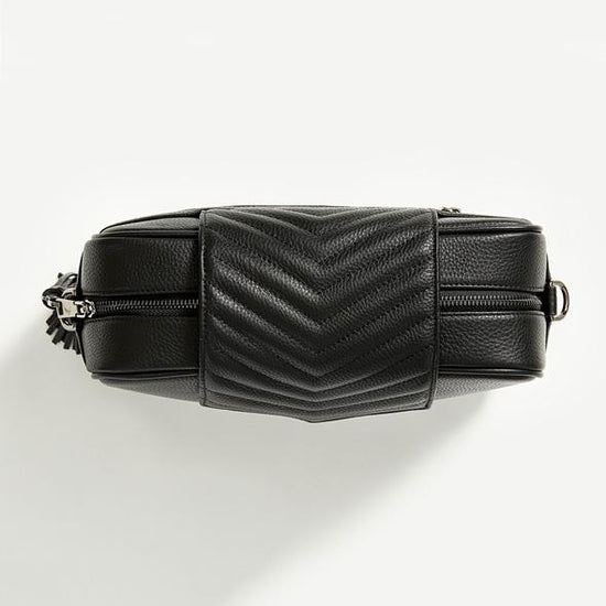 Load image into Gallery viewer, Baby Bag/Pram Organiser- Baebina Crossbody Leather Black
