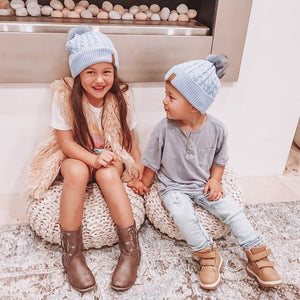 
                
                    Load image into Gallery viewer, Beanie Knitted - Blue (Kids-Adults)
                
            