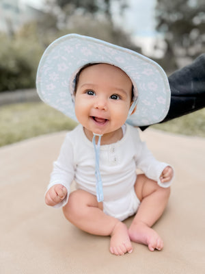 Baby Bucket Hat - Floral Green (0-12 months)