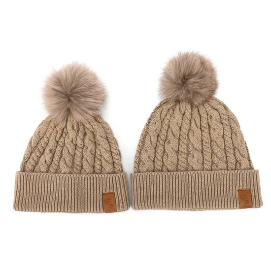 Beanie Knitted - Brown Sand (Kids-Adults)