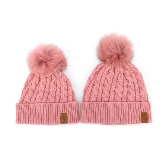 Beanie Knitted - Pink (Kids-Adults)