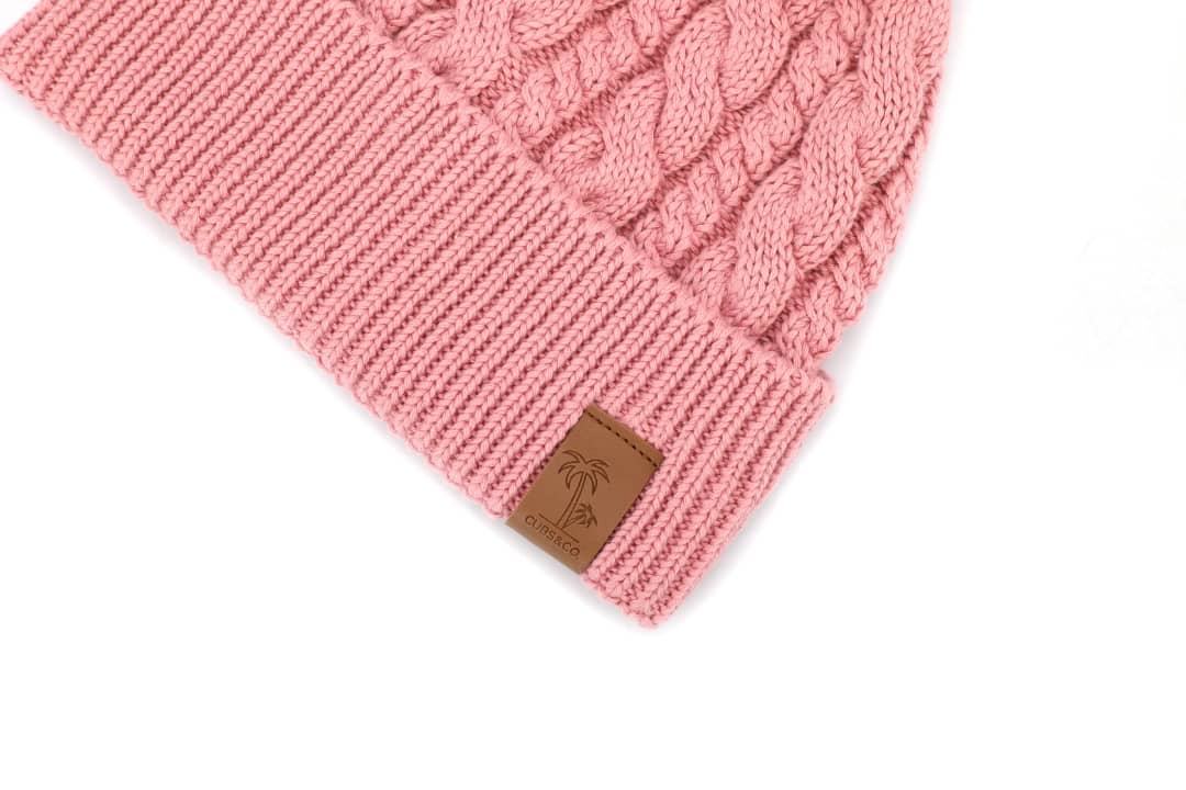 Beanie Knitted - Pink (Kids-Adults)