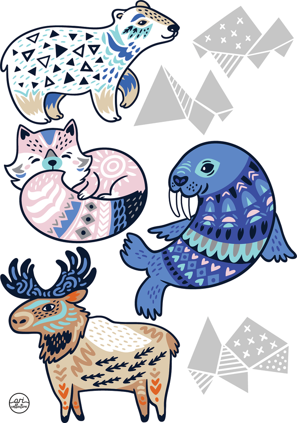 
                
                    Load image into Gallery viewer, Fabric Wall Decals - Arctic Animals
                
            