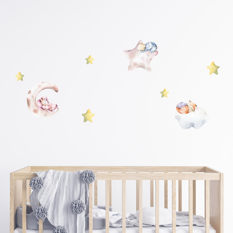 Load image into Gallery viewer, Fabric Wall Decals - Dream In The Clouds
