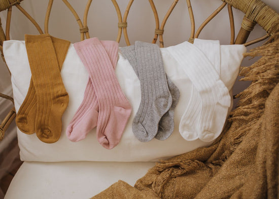 Kids Socks - Little MeMe Cotton Ribbed Blush