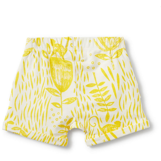 Baby Shorts - Mellow Yellow Ruffle Pocket - Baby Luno