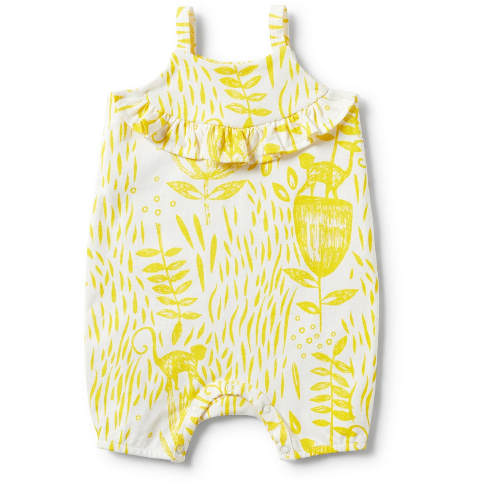 
                
                    Load image into Gallery viewer, Baby Playsuit - Mellow Yellow Ruffle Singlet Strap - Baby Luno
                
            