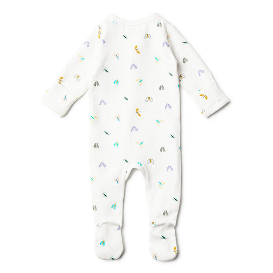 Baby Zipsuit - Organic Cotton Flitter Flutter - Baby Luno