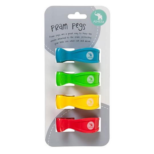 Pram Pegs 4-pack - Multi-Coloured - Baby Luno