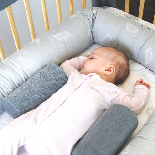 Baby Nest - Organic Cosy Crib Grey Leaf - Baby Luno