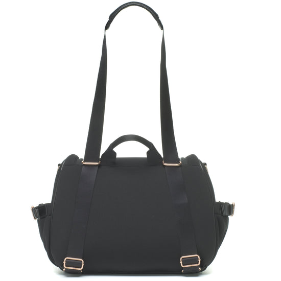 Load image into Gallery viewer, Baby Bag - Storksak Poppy Luxe Black Scuba - Baby Luno
