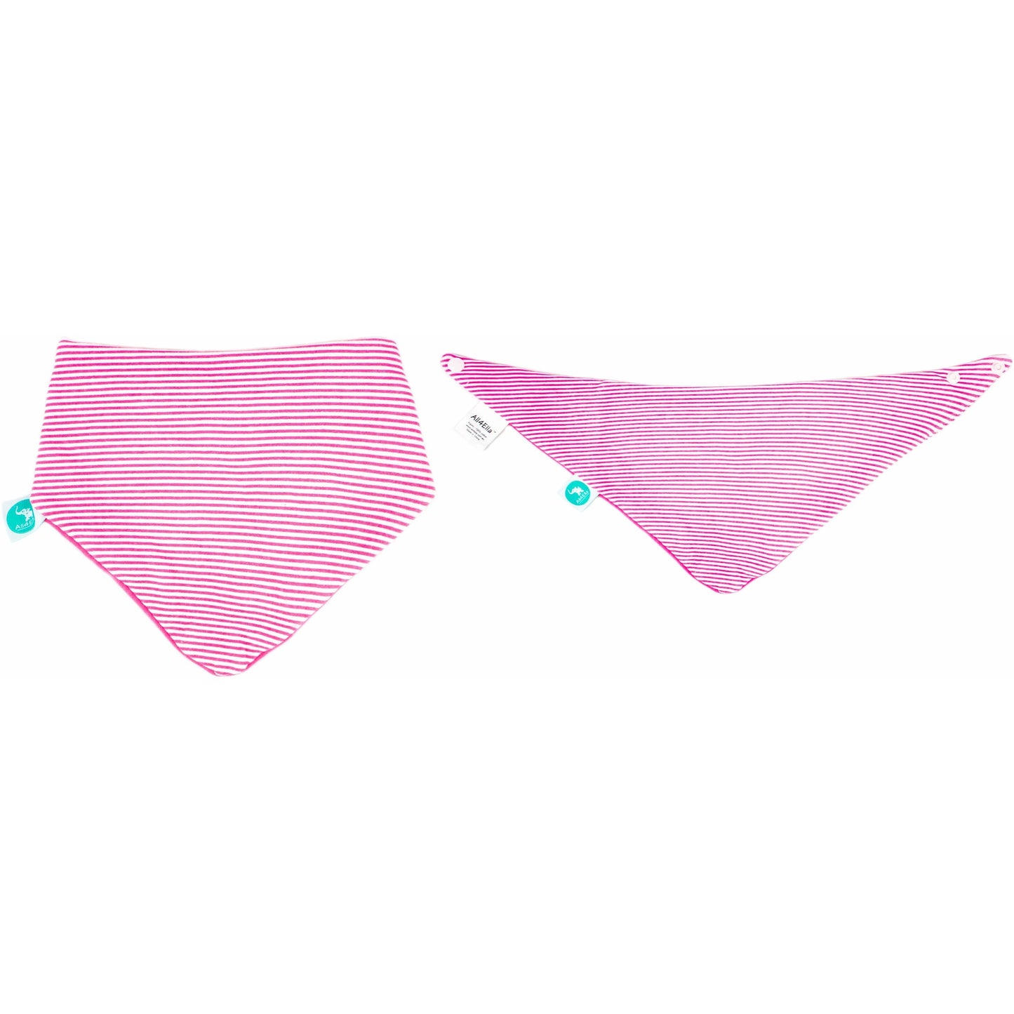 Baby Bib - Reversible Bandana Pink Bows 2-pack - Baby Luno