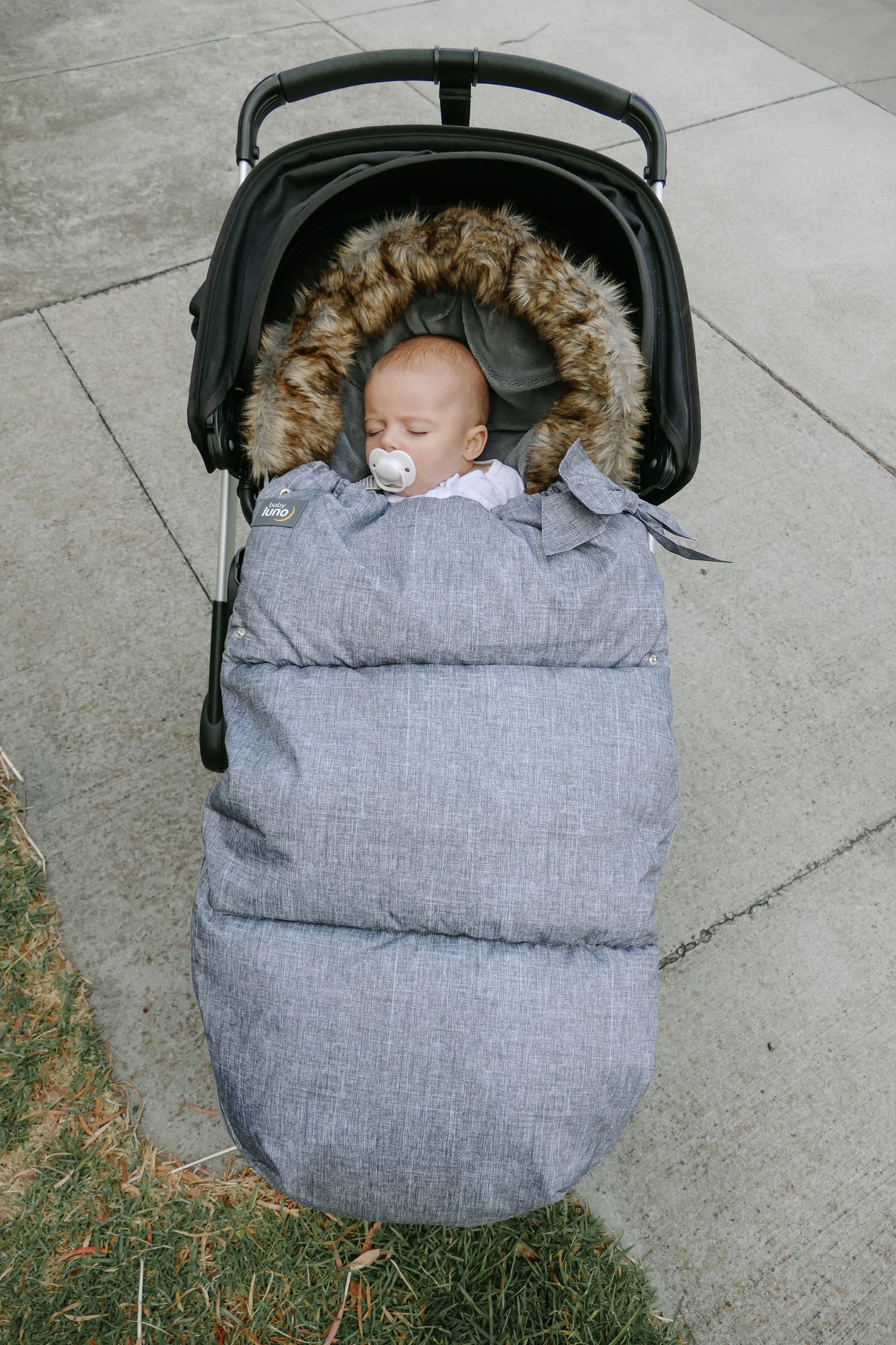 baby luno Nordic Footmuff Pram Liner - Chic Grey