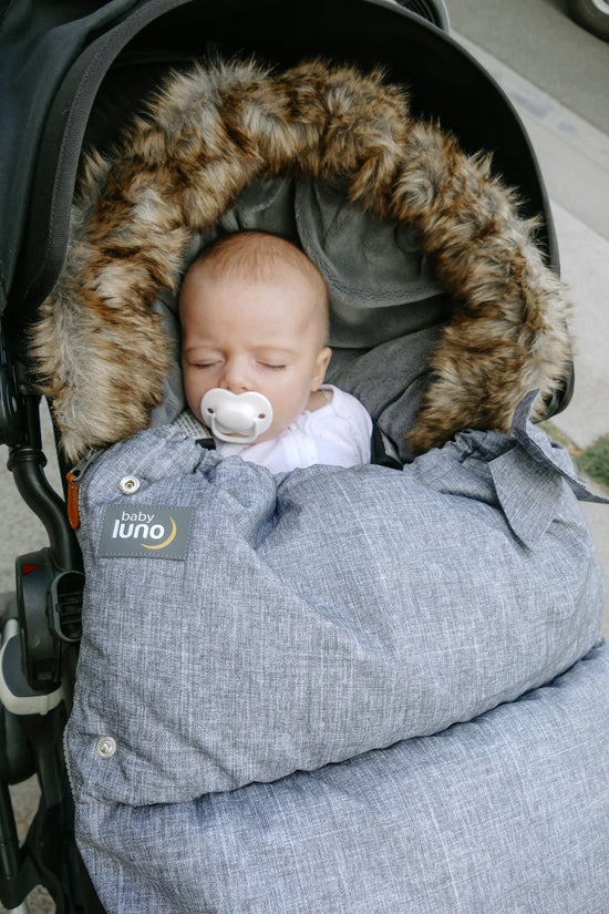 baby luno Nordic Footmuff Pram Liner - Chic Grey