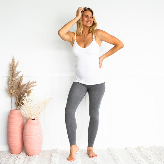 Load image into Gallery viewer, Bamboo Maternity Leggings - Yummy Maternity Grey
